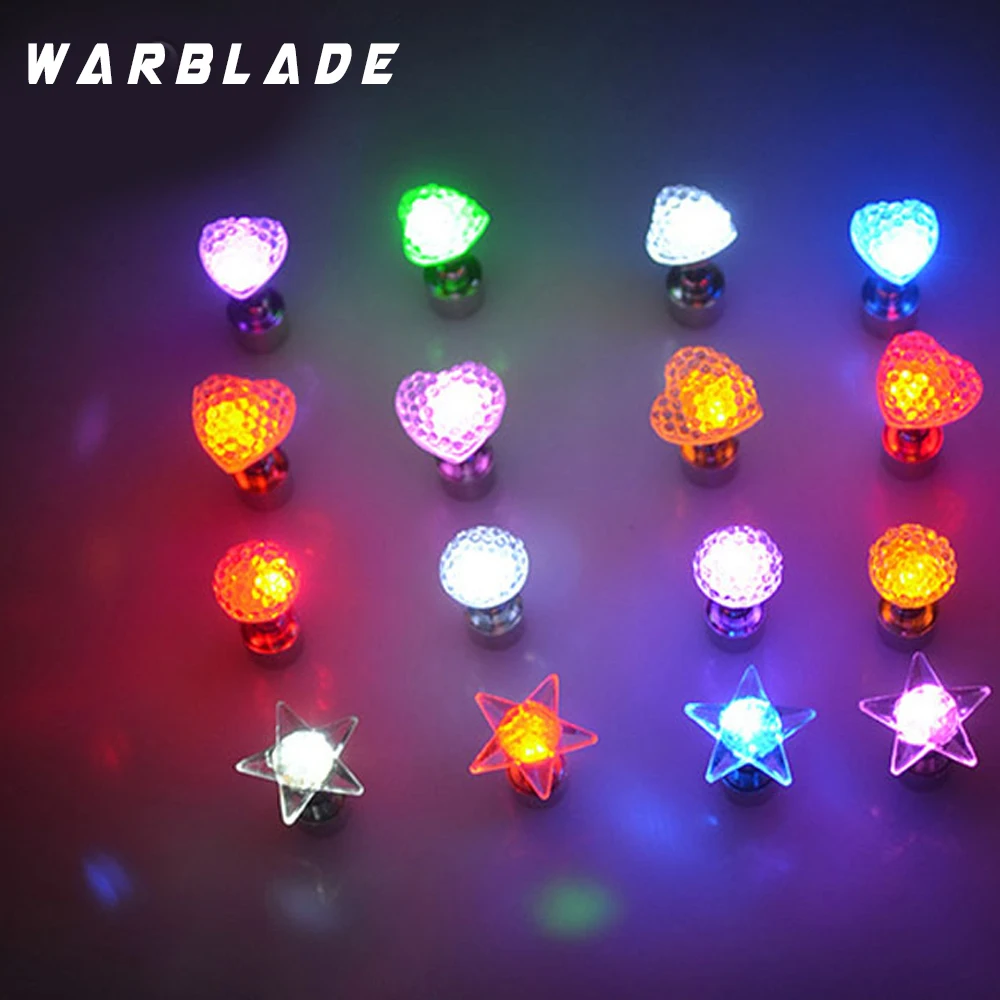 

Charm LED Earring Light Up Star Glowing Crystal Stainless Ear Drop Round Stud Earrings Jewelry For Women Bar Nightclub Party