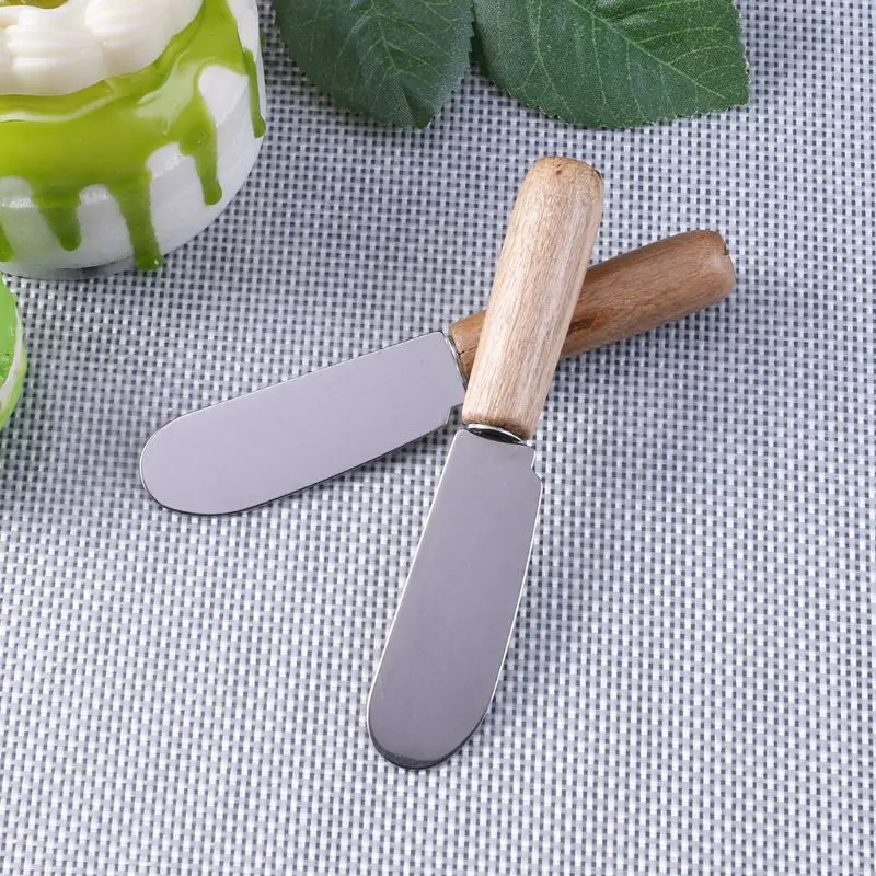 Мини-сэндвич-Рассекатель масла сыра нож для нарезки лопаточка из нержавеющей стали кухонный инструмент с деревянной ручкой