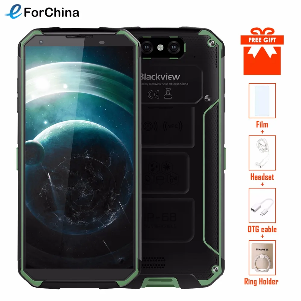 

Blackview BV9500 5.7" 18:9 HD Screen Wireless Charging Phone MT6763T Octa Core Android 8.1 4GB RAM 64GB ROM Smartphone OTG NFC