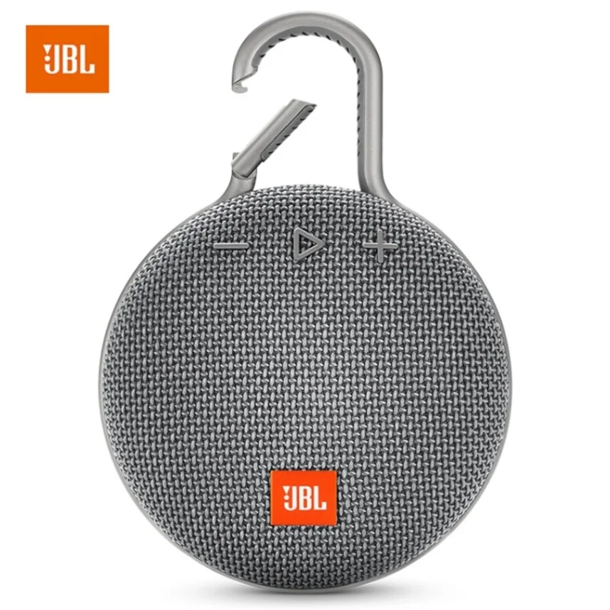 JBL Clip 3 портативный Bluetooth открытый мини динамик беспроводной IPX7 водонепроницаемый сабвуфер стерео бас музыкальный плеер с микрофоном - Цвет: Серый