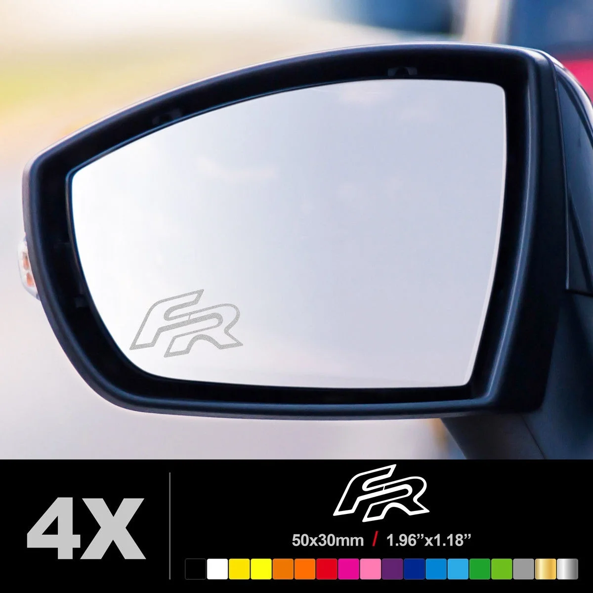 

For (4Pcs) FR SEAT LEON IBIZA ALTEA WING MIRROR ETCHED GLASS CAR DECALS STICKER ETCH