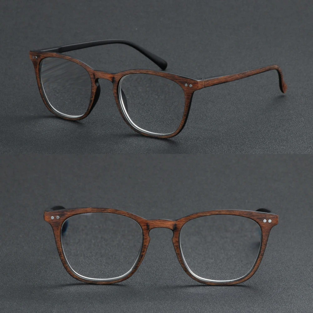 CLARA VIDA Retro Faux wood grain frame Intelligence Progressive Multifocal Commercial Reading Glasses Bifocal +1 +1.25 TO +3 4