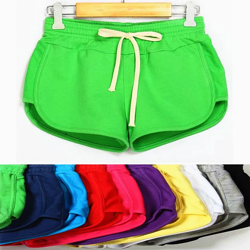 

2019 Spring Summer Shorts Women Candy Color Drawstring Elastic Waist Mini Short Pants Casual Cotton Shorts Shorts Womens