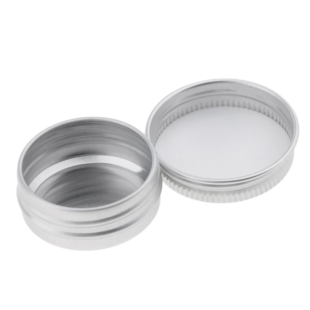 20 Pcs 15 ml Silver Small Aluminum Round Lip Balm Tin Storage Jar Containers with Screw Cap for Lip Balm, Cosmetic, Candles