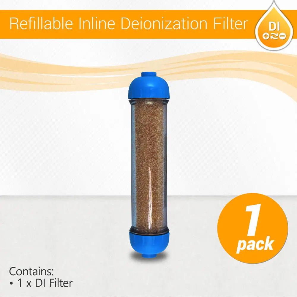 

Mixed Bed Ion Exchange Resin 0 PPM Deionization DI RESIN Filter Cartridge 10" Inline Refillable Clear Filter Housing RO Aquarium