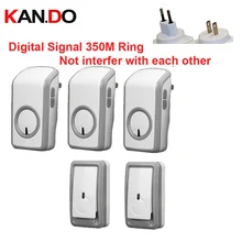 Евро/США подключаемый звонок наборы 2TX+ 3 RX Беспроводной дверной звонок Водонепроницаемый 380 метр дверной звонок 48 мелодий дверной звонок цифровой сигнал дверной Звонок