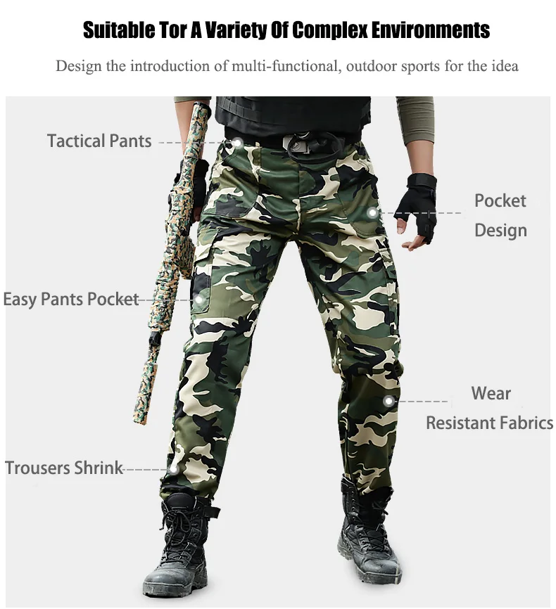 Уличные спортивные походные брюки мужские военные камуфляжные тактические брюки спортивные брюки мужские армейские брюки карго Pantalon Hombre