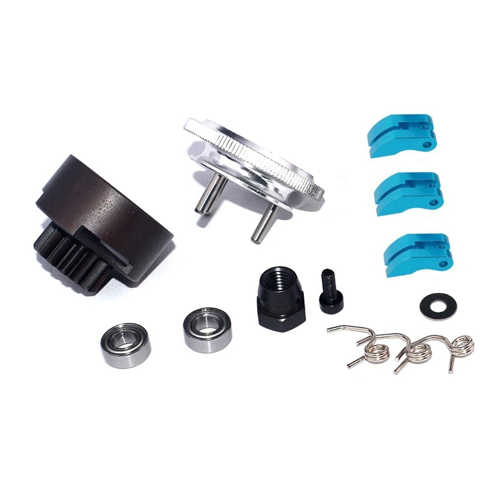 14T Gear Flywheel Assembly 1/8 RC Car Bearing Clutch Bell Shoes Nut Springs