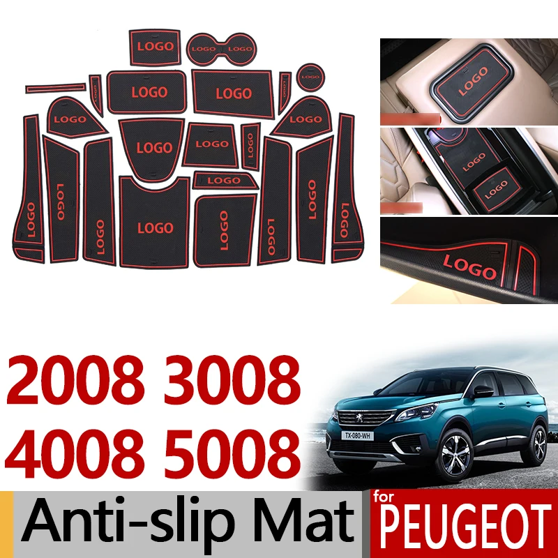 Противоскользящий резиновый подстаканник для Peugeot 2008 3008 MK1 4008 5008 MK2 5008GT GT 2016 2017 2018