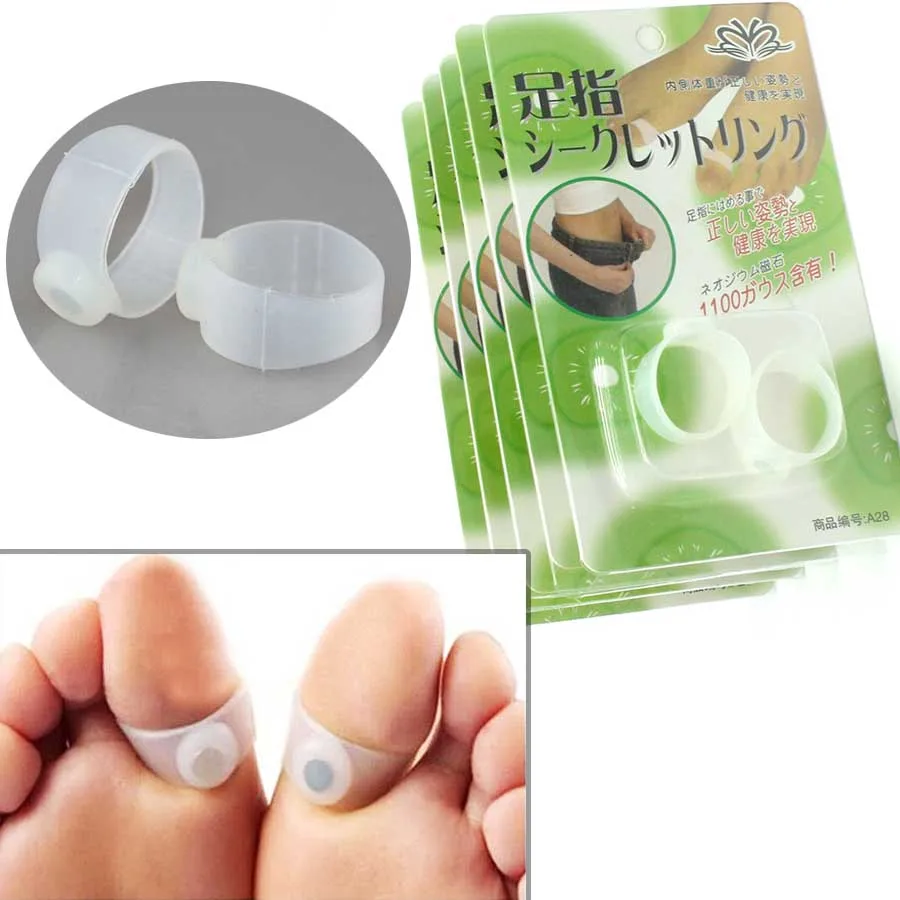 10pcs5pairs 2016 Magnetic Silicon Foot Massage Toe Ring Weight Loss 