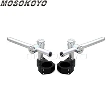 Алюминий Универсальный 22 мм клип на руле для 50 вилы мотоциклетные спортивные велосипеды гонки Регулируемый 7/" Клип Ons Ручка Бар