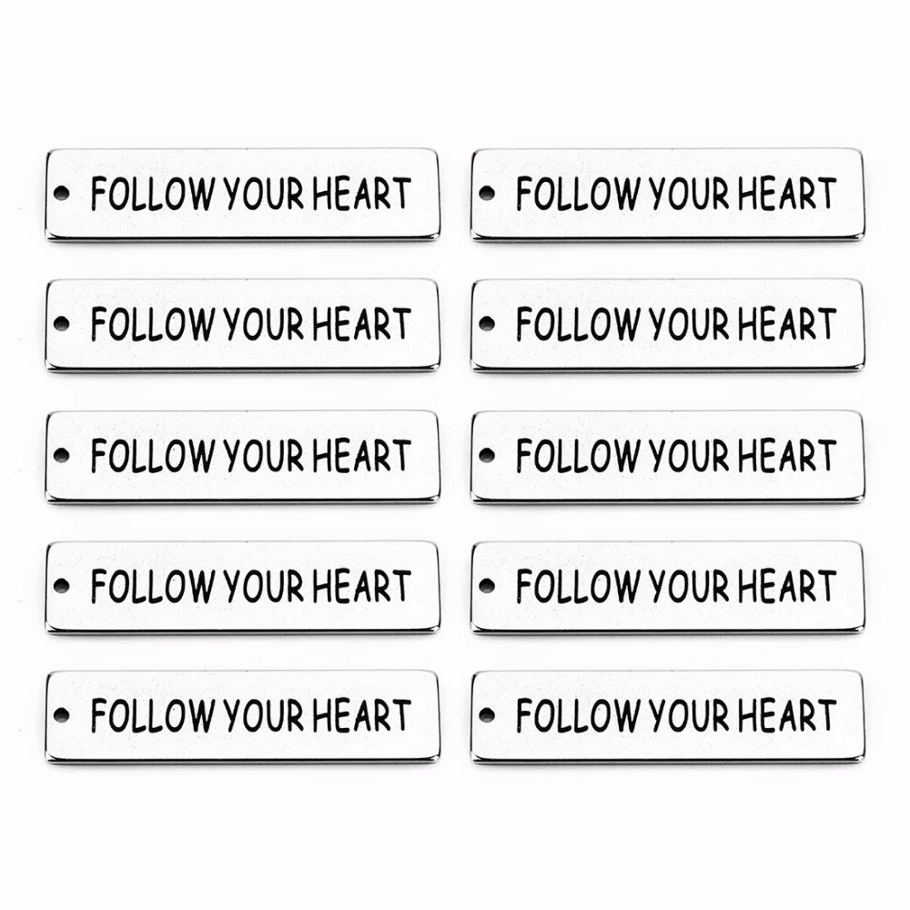 5 шт. подвески из нержавеющей стали follow your heart вырезание букв подвеска для чокера