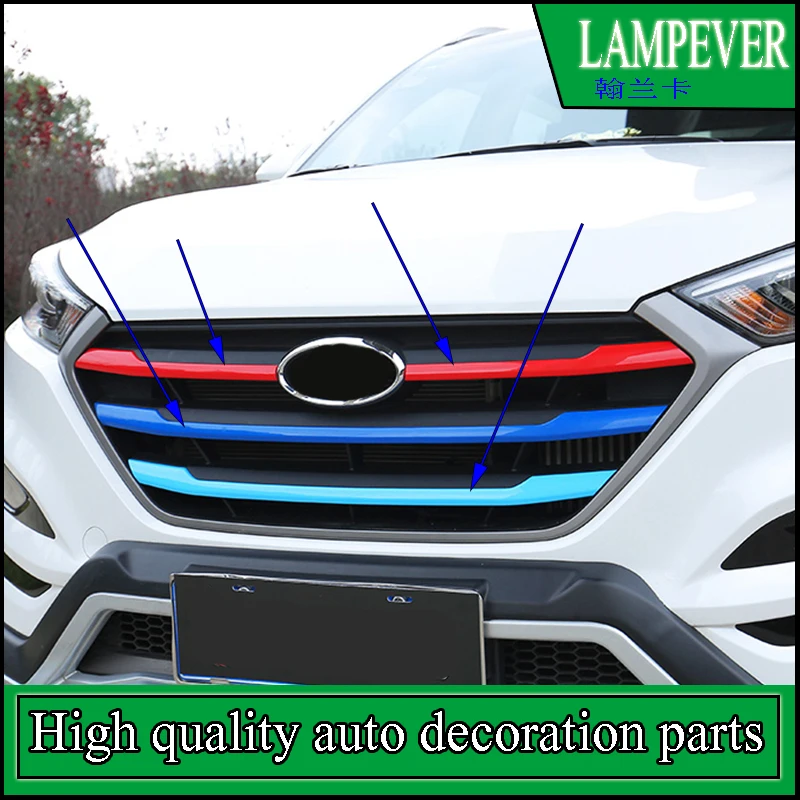 Car styling Front Grille Covers Trim For Hyundai Tucson 2015 2016 2017