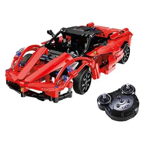 LeadingStar дистанционное управление электрический спортивный автомобиль игрушка DIY сборки строительные блоки RC автомобиль дети игрушки подарки для мальчиков - Цвет: Red storm