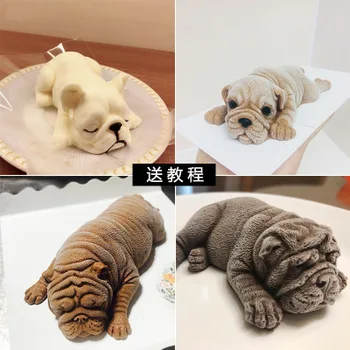 

3D Silicone Molds Shar Pei 3D Soap Mold Of A Puppy Mold Of The Dog Molds Silicone Animals Mould Aroma Stone Moulds K037