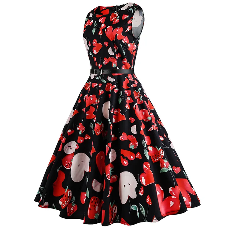 Платье женское винтажное без рукавов большого размера 1950s 60s|plus size dress|summer dressdress