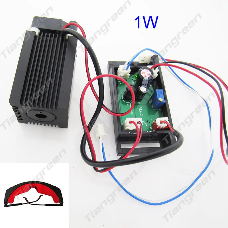 

1000mw Blue Light TTL Laser Module for Engraving Machine High-power 445nm 450nm, 1W Laser Cutter, Free Goggles