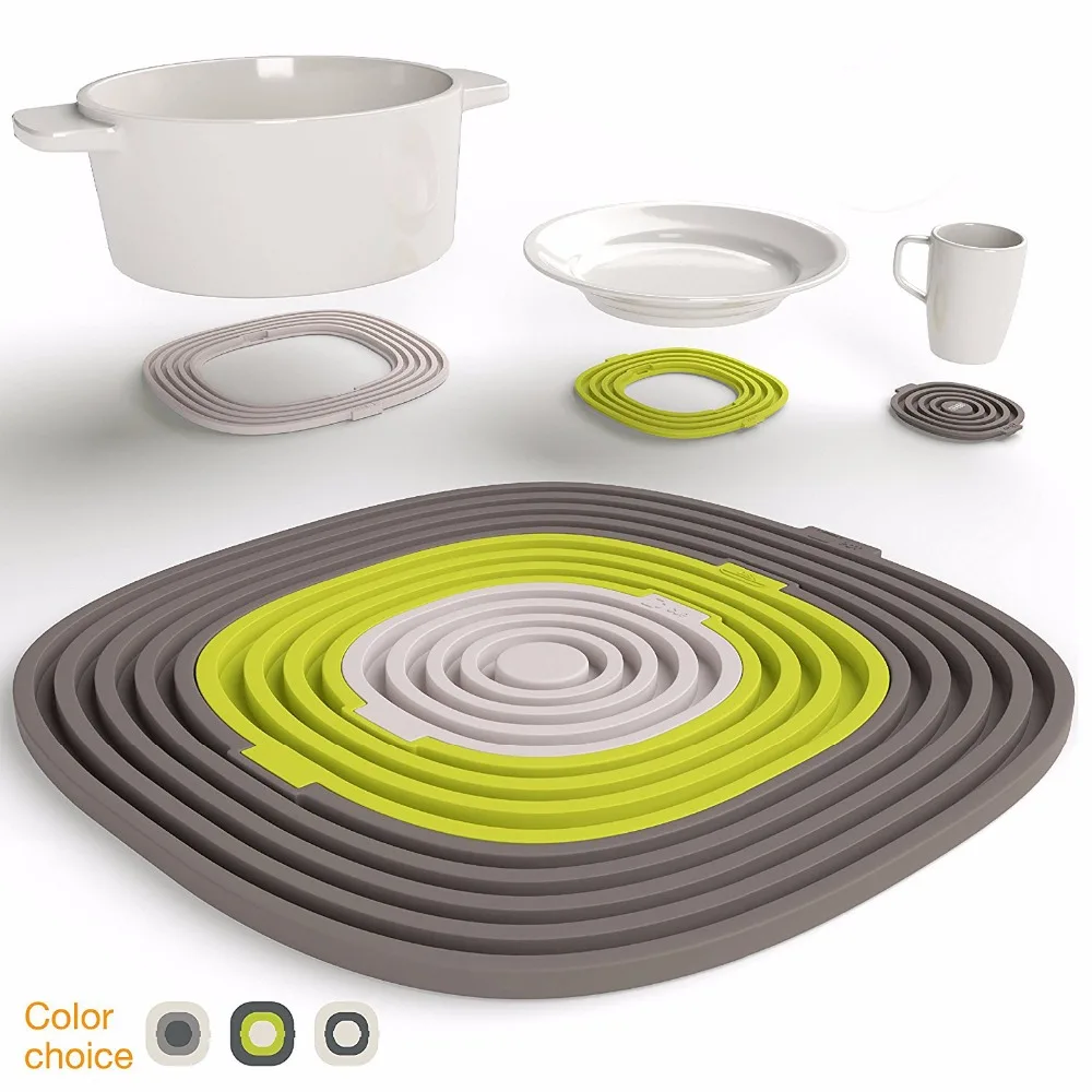 

Seluna Premium Silicone Trivet Mats / Multi-function Heat Resistant Hot Pads, Pot Holders, Spoon Rest & Coasters 3 in 1