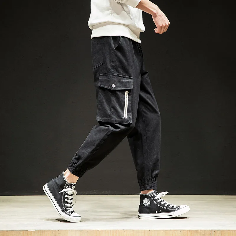 Spring Black Cargo Pants Men Streetwear Hip Hop Joggers Men Trousers Casual Harem Baggy Pants Men Pantalon Cargo