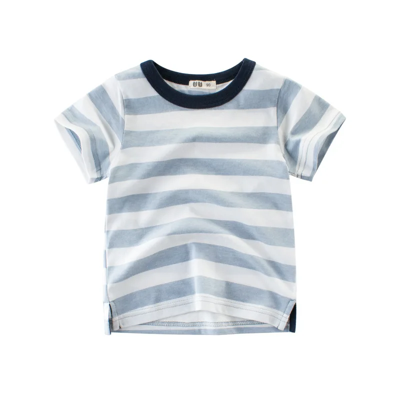 

Moggi Cat Children Summer Clothing Baby Boy T Shirt Cotton 2 Color Striped Short Sleeve T-shirt Boys Casual Sport T-shirt 2-8Y