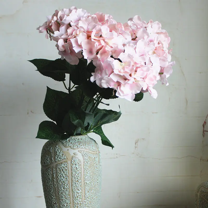 7 головок большая Гортензия Букет шелковые искусственные Свадебные цветы цветок стены куст гортензии украшения искусственные цветы
