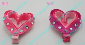 

free shipping 50pcs Girl hair bow clips love heart for Valentine's day