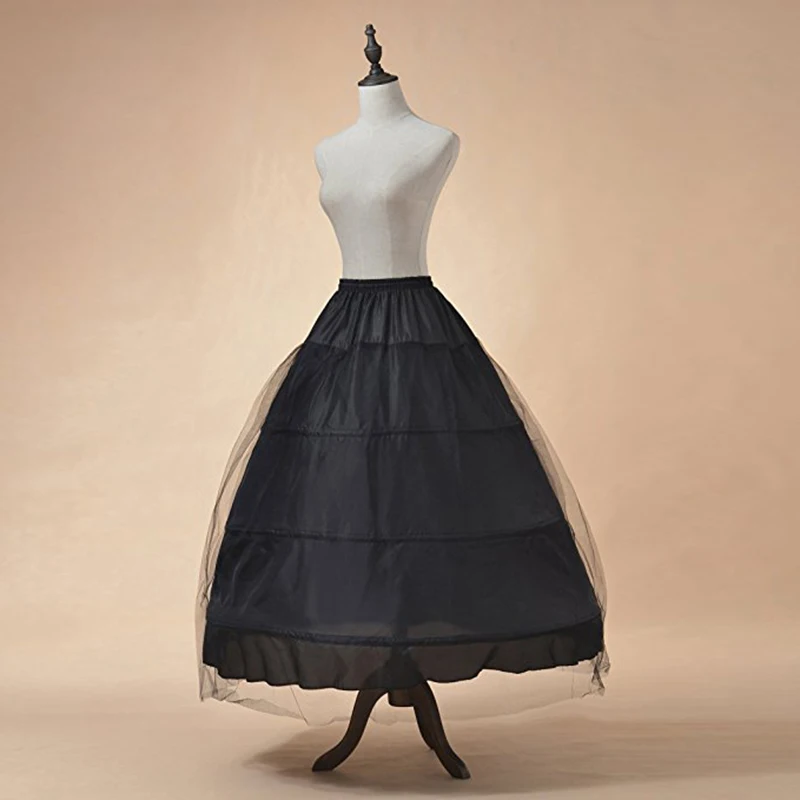 Falda de boda de corte en A para novia, falda de crinolina de tul con 3  aros, color negro, 2019 - AliExpress Bodas y eventos