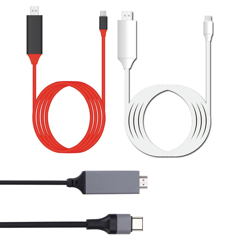 Кабель 2 м USB C HDMI Type к для MacBook Samsung S9 Galaxy / S8 Note 9 Huawei P20 Pro адаптер адаптера|Кабели HDMI| |