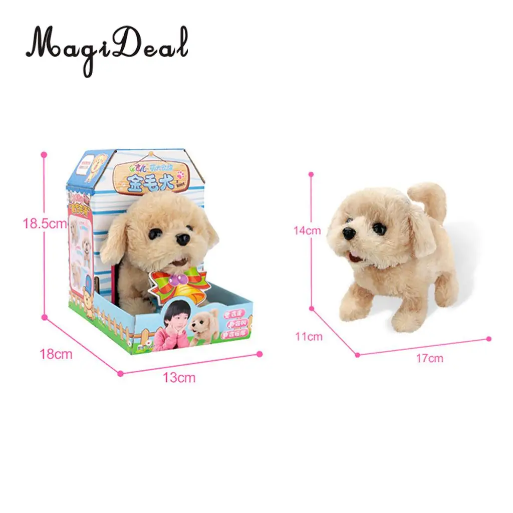 Cuddly Electronic Puppy Interactive Dog Robot Toys Electric Robotic Pets Stand Walk Bark & Wag Tail for Gift - Golden Retriever