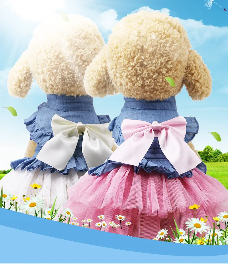 Pet Dog Clothes Dress Sweety Princess Dress Teddy Puppy Wedding Dresses For Dog Small Medium Dogs Pet Accessories