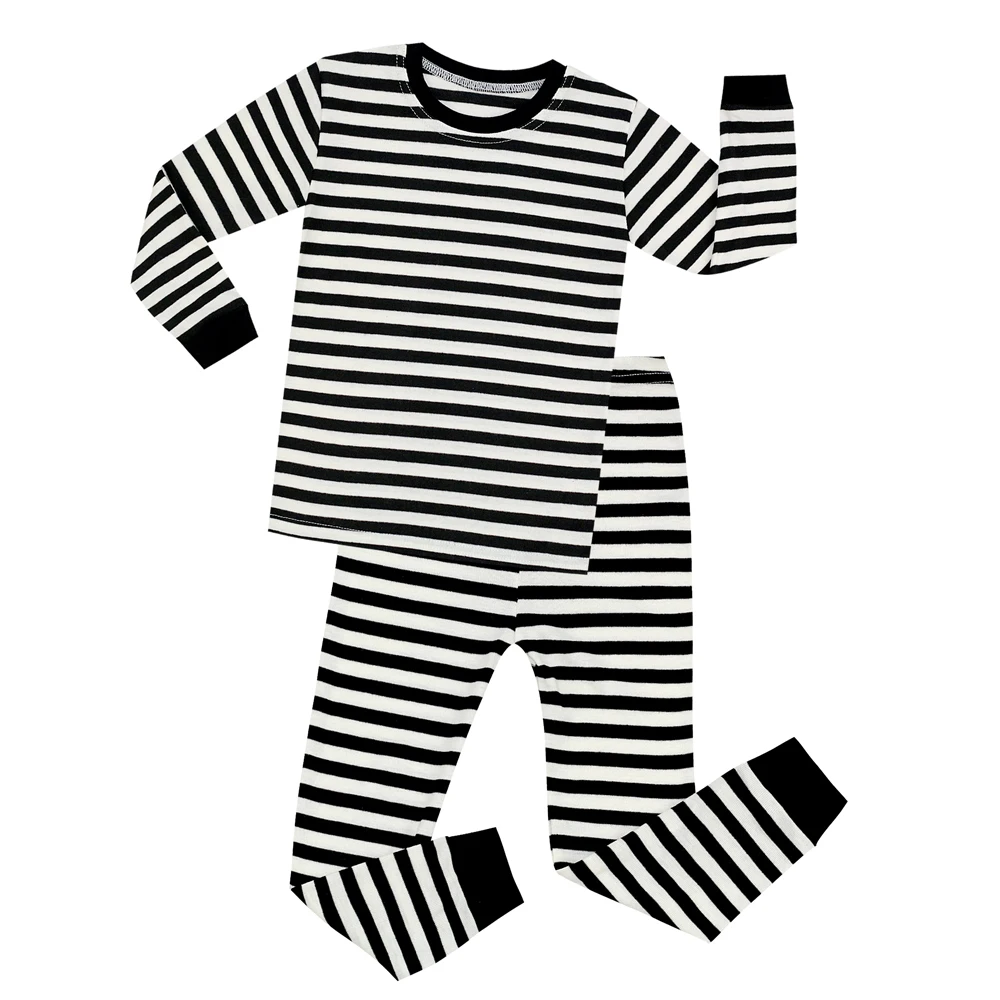Black White Striped Pajamas Cotton Pajamas Sets Cotton Nightwear
