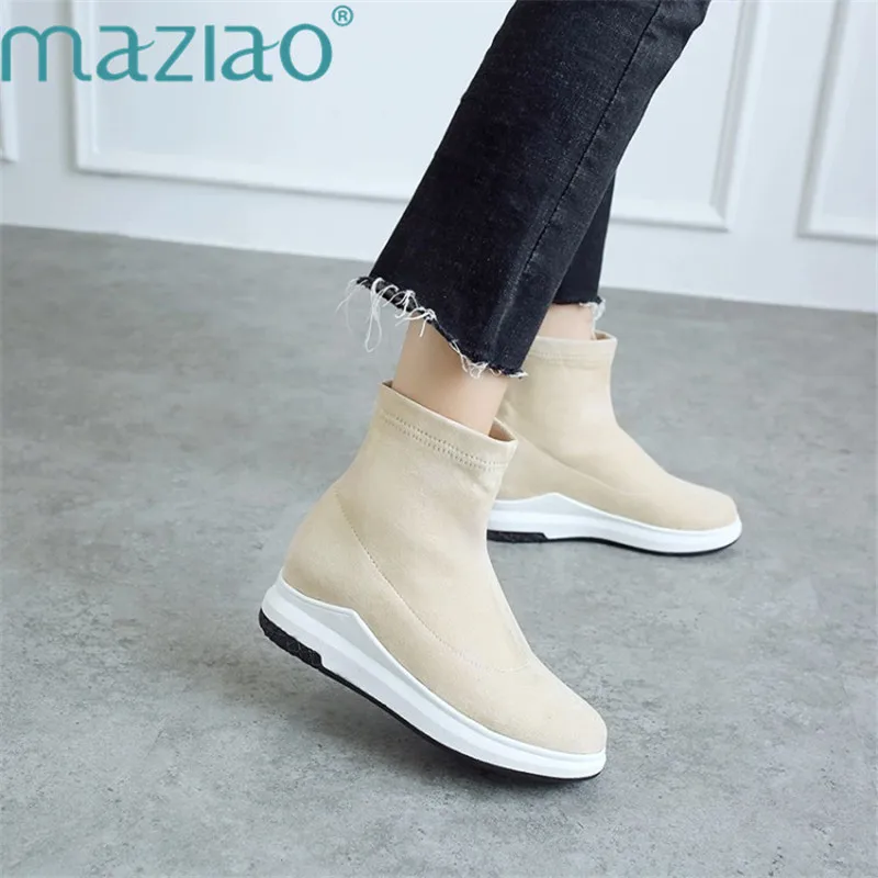 

Popular Young Women Boots Fashion Breathable Round Toe Short Boots Sneaker Comfortable Light Casual Shoes MAZIAO
