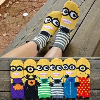 

Recommend !! 12Pcs cartoon socks spring funny sock cute Despicable me cotton short socks SM886