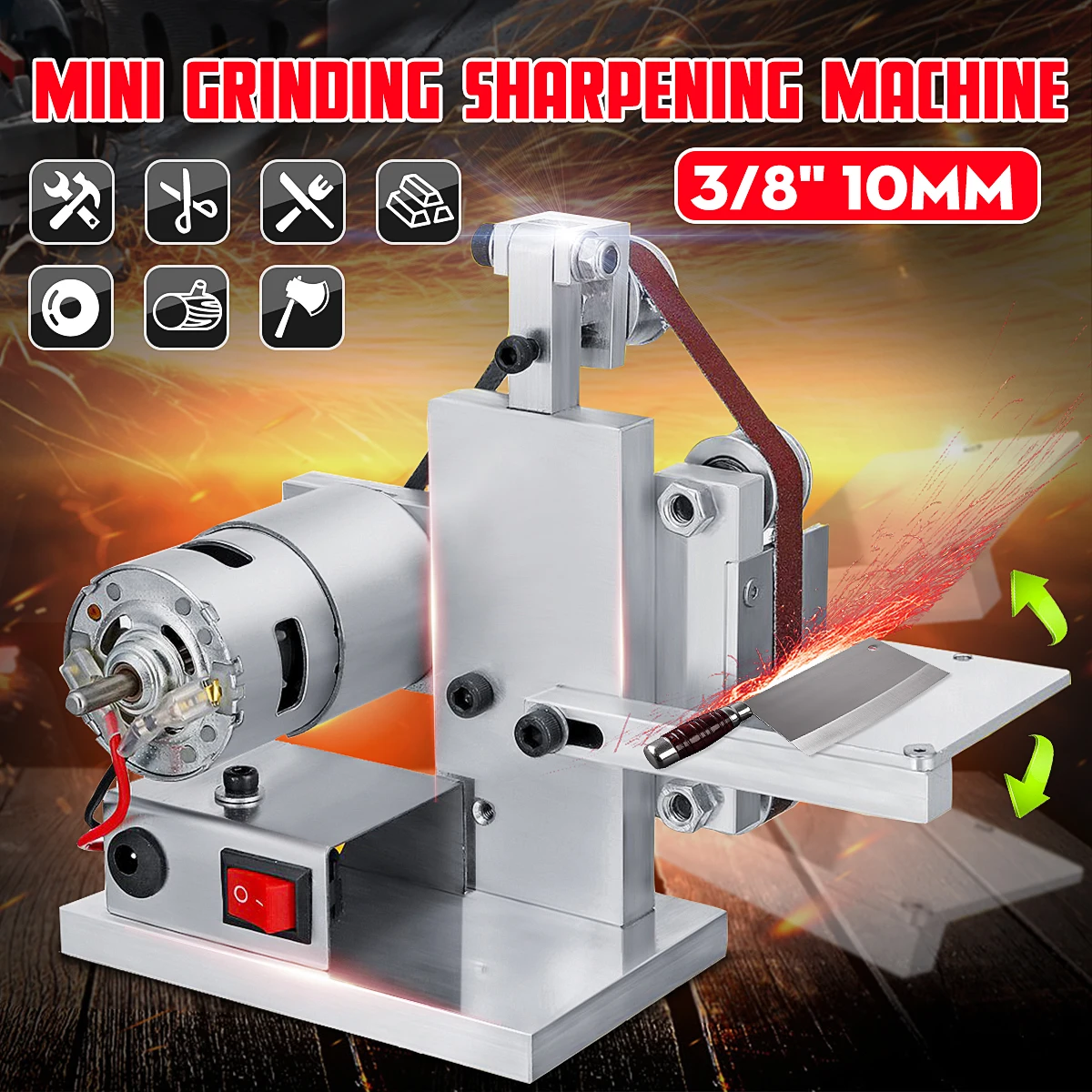 DIY Mini Belt Sander Desktop Grinder Polishing Grinding Sharpening