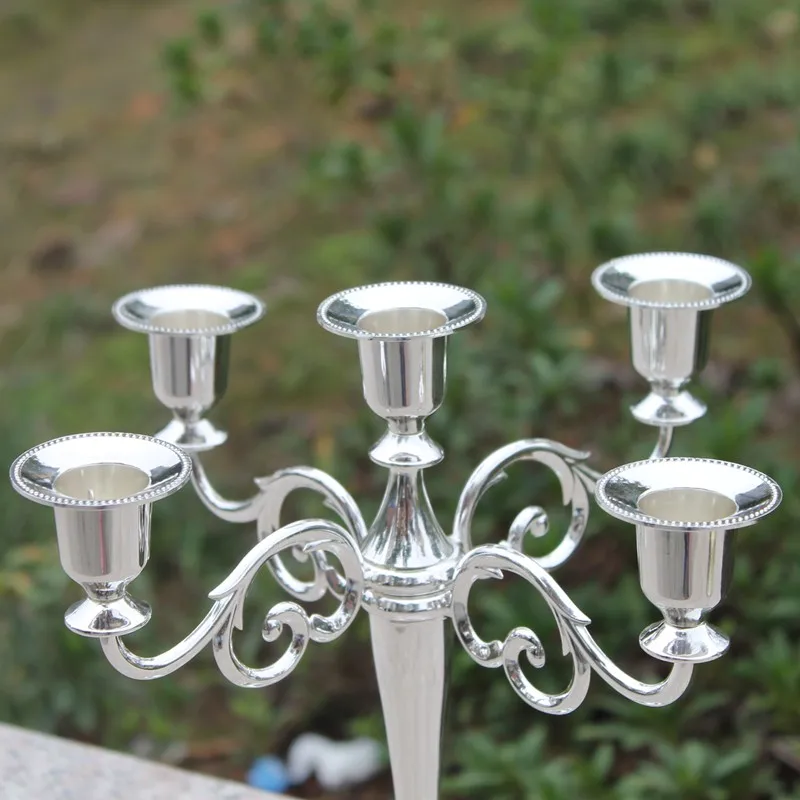 4 Colors Metal Candle Holders 5-Arms Candlestick Tabletop Candle Stand Wedding Decoration Candelabra Home Decor Candelabrum 3