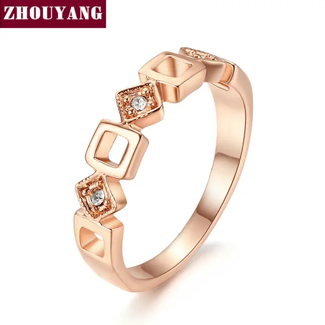 Top Quality ZYR197 Concise Crystal Ring Rose Gold Color Austrian Crystals Full S Top Quality ZYR197 Concise Crystal Ring Rose Gold Color Austrian Crystals Full S