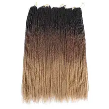 Qphair Ombre Сенегальские вьющиеся волосы крючком косы 24 дюйма 30 корней/упаковка синтетические плетеные волосы для женщин черные кроличьи волосы