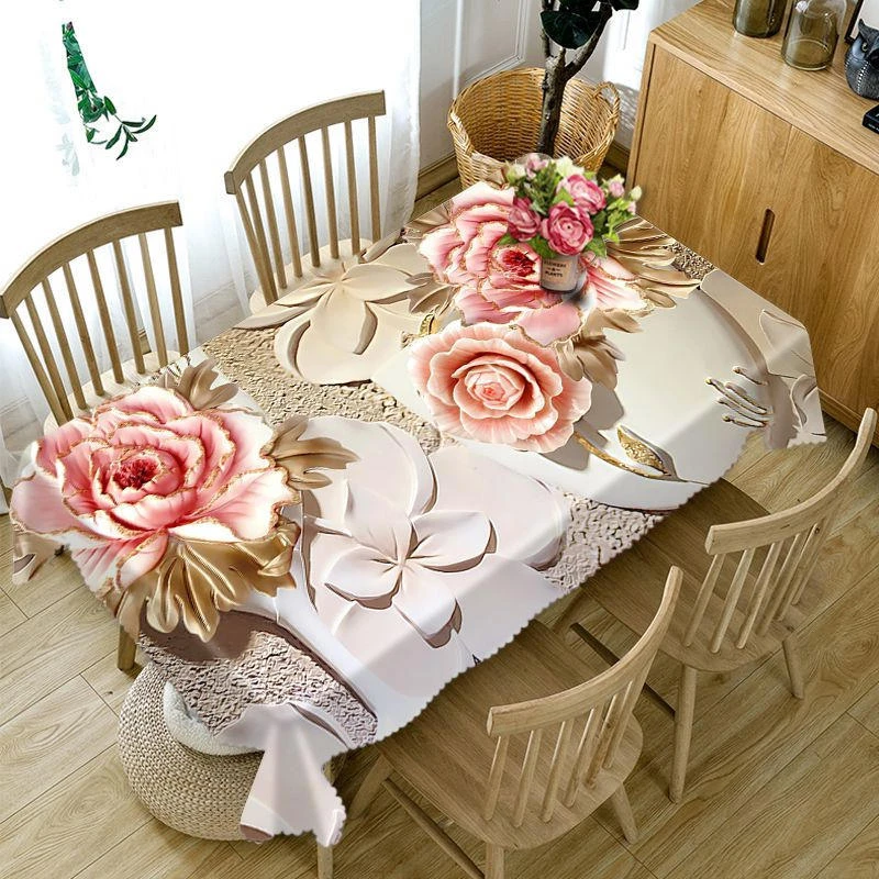 Tablecloth Modern Rectangular 3D print Table Cover dining room Decor Polyester