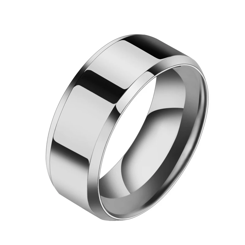 Дизайн 8 мм ширина черное титановое кольцо из нержавеющей стали для женщин и мужчин пара высокого качества кольцо Свадебные украшения - Цвет основного камня: steel