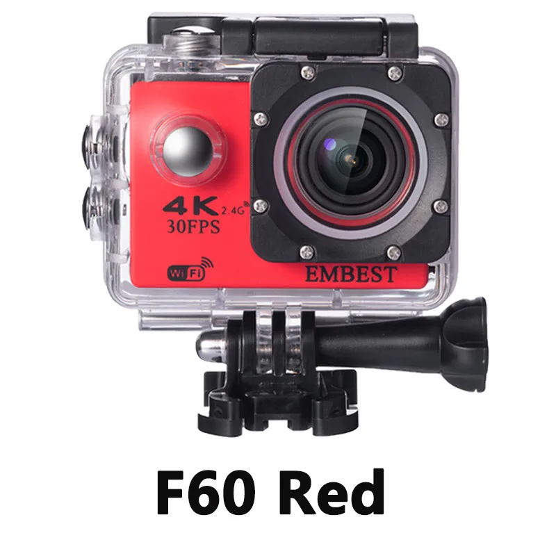 EMBEST F60/F60R Экшн-камера Ultra HD 4K WiFi 1080 P/60fps 2,0 lcd 170D Водонепроницаемая экшн-видеокамера на шлем с дистанционным управлением - Цвет: F60 Red