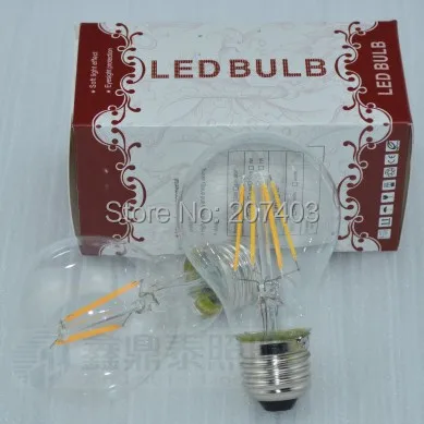 

E27 LED Edison Bulb 2W 4W 90-260V AC 100lm/w  LED Warm White Filament Bulb lampada led vintage bulb