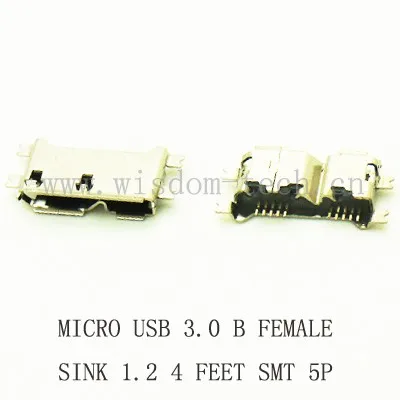 40 шт./8 моделей HI-speed Micro USB 3,0 jack Женский 10Pin SMD& DIP разъем PCB пайки разъемы