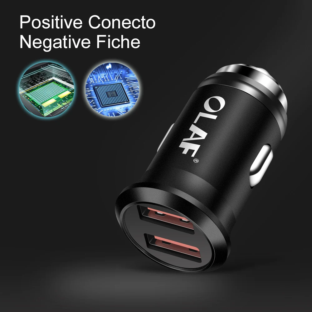 أولاف سيارة ميني USB شاحن سامسونج هاتف لوحي سريع شاحن سيارة-شاحن سيارة يو اس بي ثنائي المحمول مهايئ شاحن الهاتف في السيارة