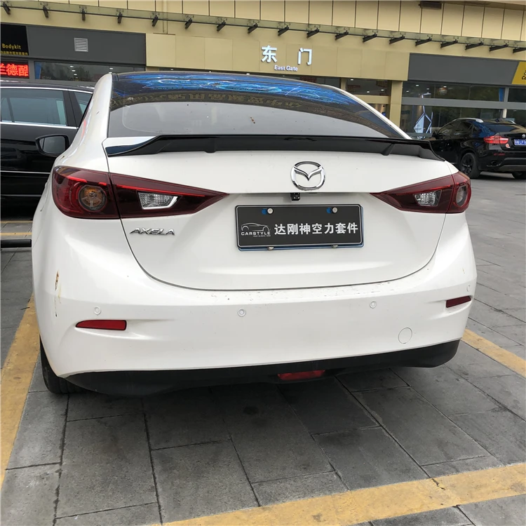 Для Mazda 3 Axela надрезаемая подкладка, ABS Материал заднее крыло автомобиля Цвет задний спойлер нажмите хвост для Mazda 3 Axela спойлер