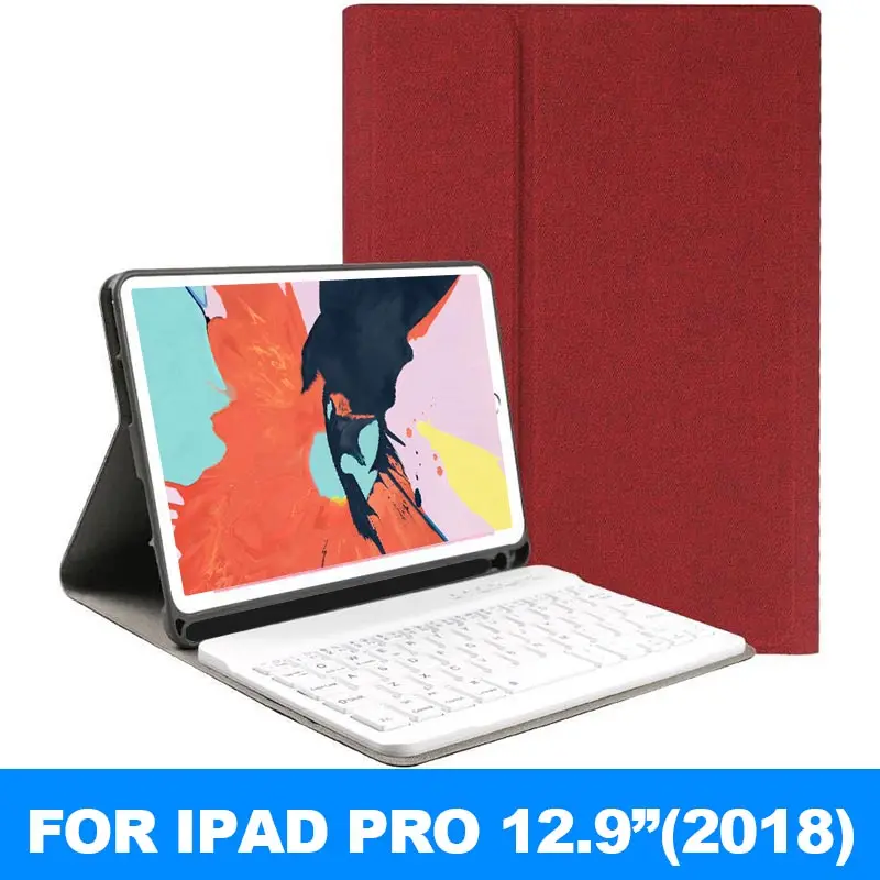 Чехол для iPad Pro 12,9, чехол для клавиатуры с карандашом, силиконовый чехол на заднюю панель, Чехол для iPad Pro 12,9 - Цвет: Pro 12.9 2018 Red