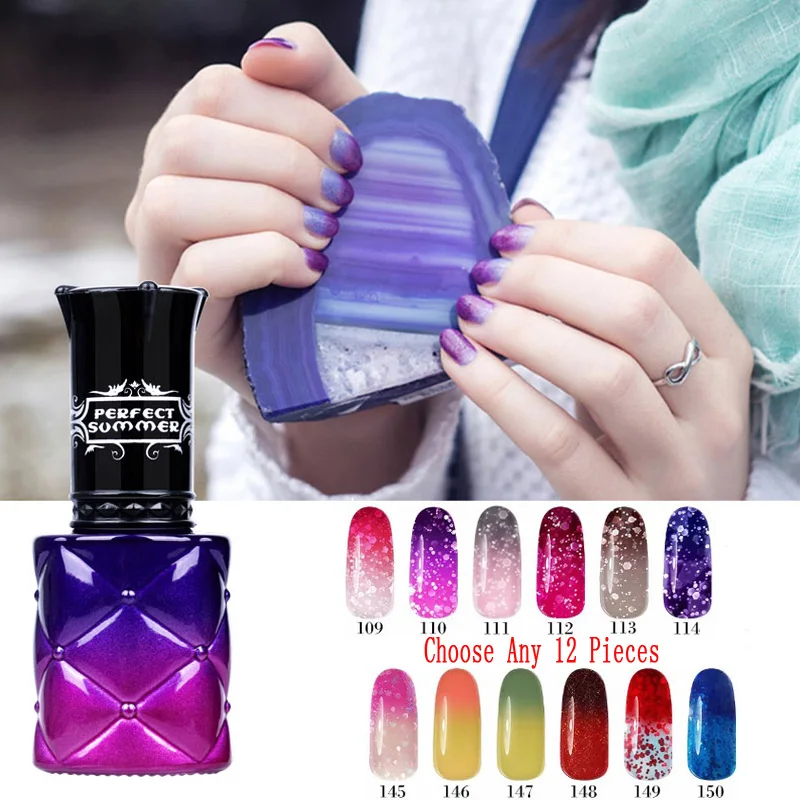

Promotion Color Change Gel Nail Polish 205 Color 8ml UV 12 Pcs Wholesale Gel Varnish Perfect Summer UV LED Soak Off Thermo