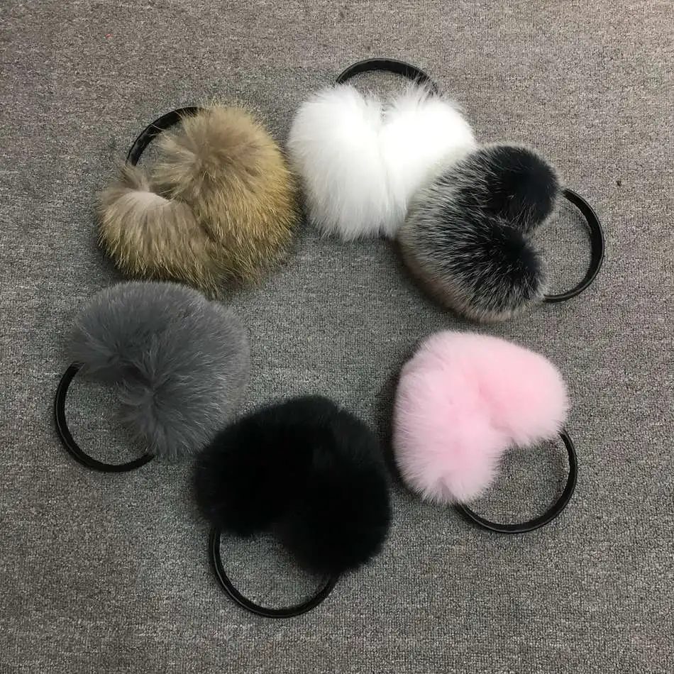 natural fox fur winter earmuffs  (19)