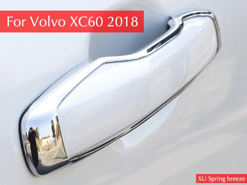 

Car Outer Door Handle Cover Sticker Frame Bezel Strips Garnish Accessories For 2018 2019 Volvo XC60 XC 60 Car Styling
