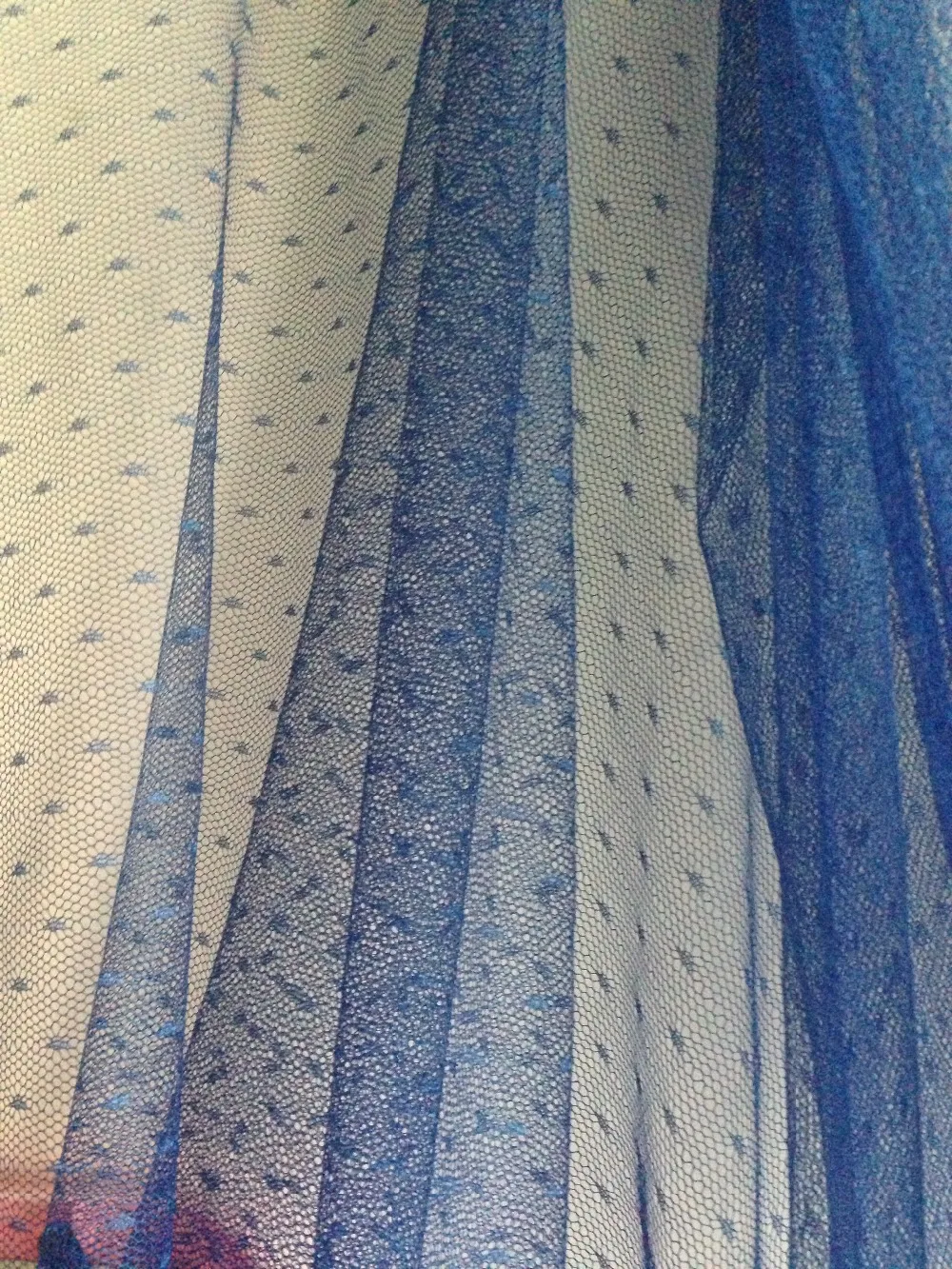 Royal blue 160cm wide 2meters/lot polka dot mesh net soft gauze tulle