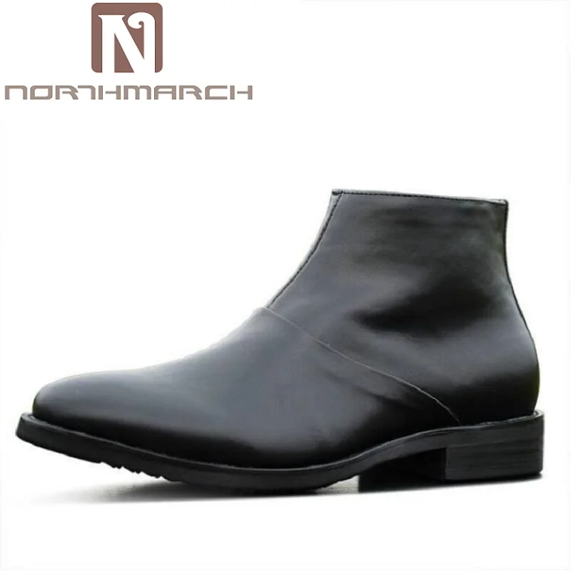 

NORTHMARCH High Quality Cow Split Leather Ankle Boots Male Winter Leisure Fashion Men Boots Party Retro Motorcycle Mens Shoes